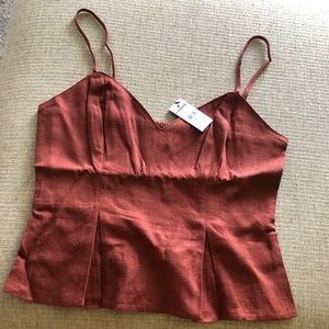 Express smocked back linen cami